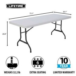 92a98e39 79f1 48f7 959e 8a61de42a108 1736381369 White Lifetime table 6' buffet style