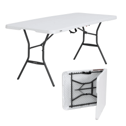 Lifetime 6 Foot Rectangle Fold in Half Table Commercial Grade Whit 1 White Lifetime table 6' buffet style