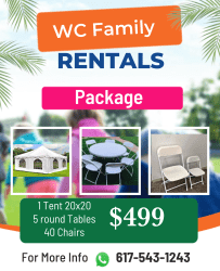 Package for 40 people (1 20x20, 40 chairs, 5 Round Table